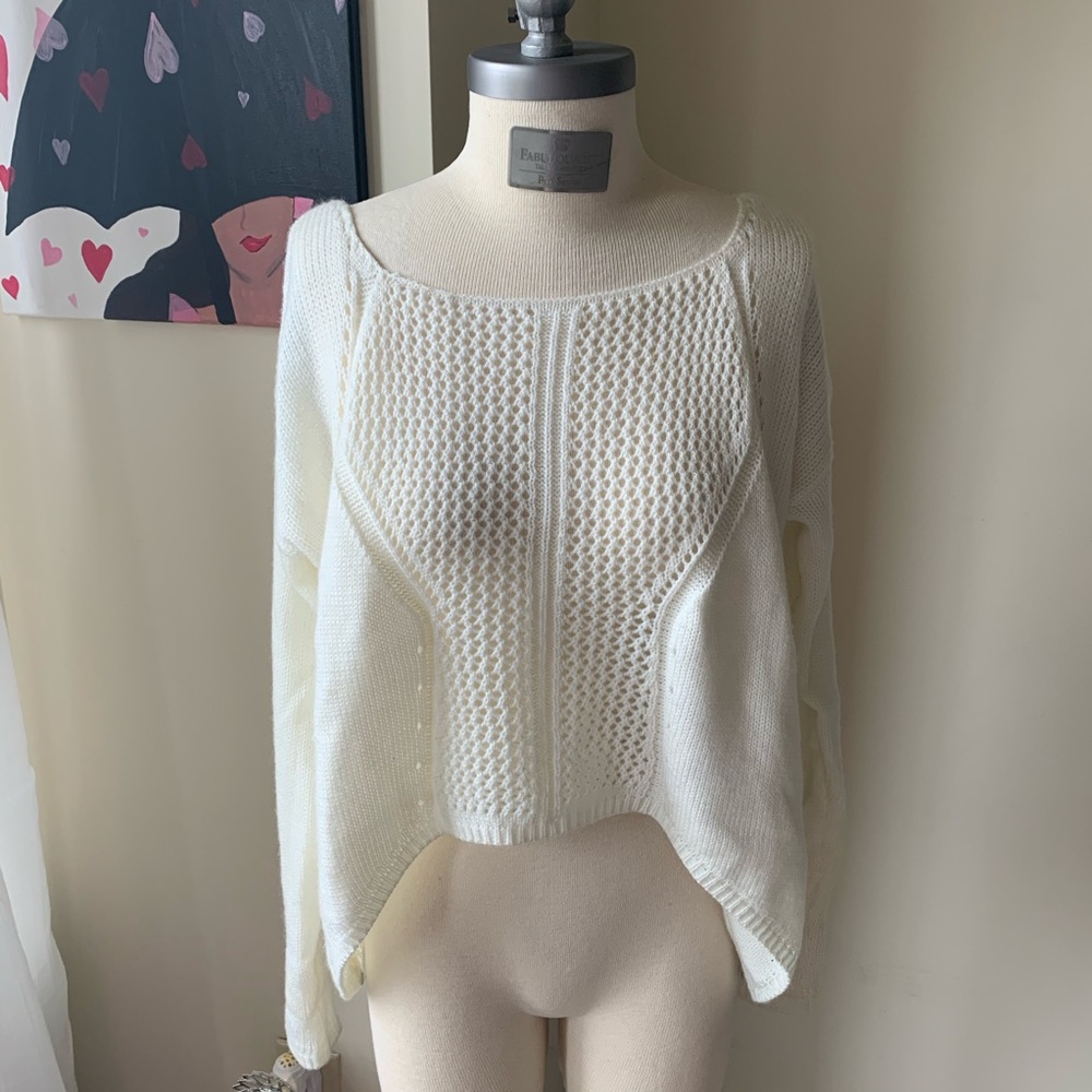 Square Neck Cream Sweater
